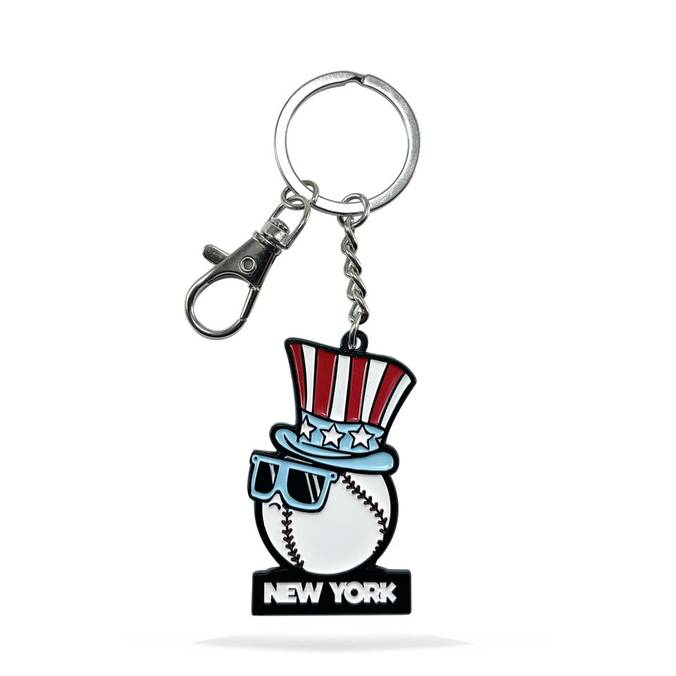 NYC Baseball Enamel Keychain