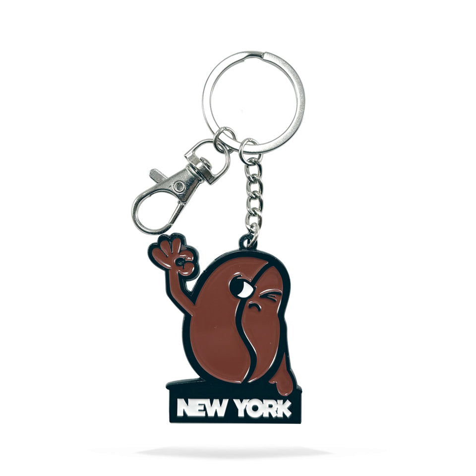 NYC Coffee Bean Enamel Keychain