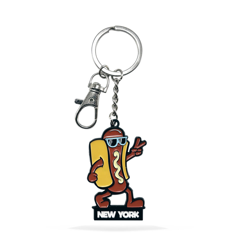 NYC Hot Dog Enamel Keychain