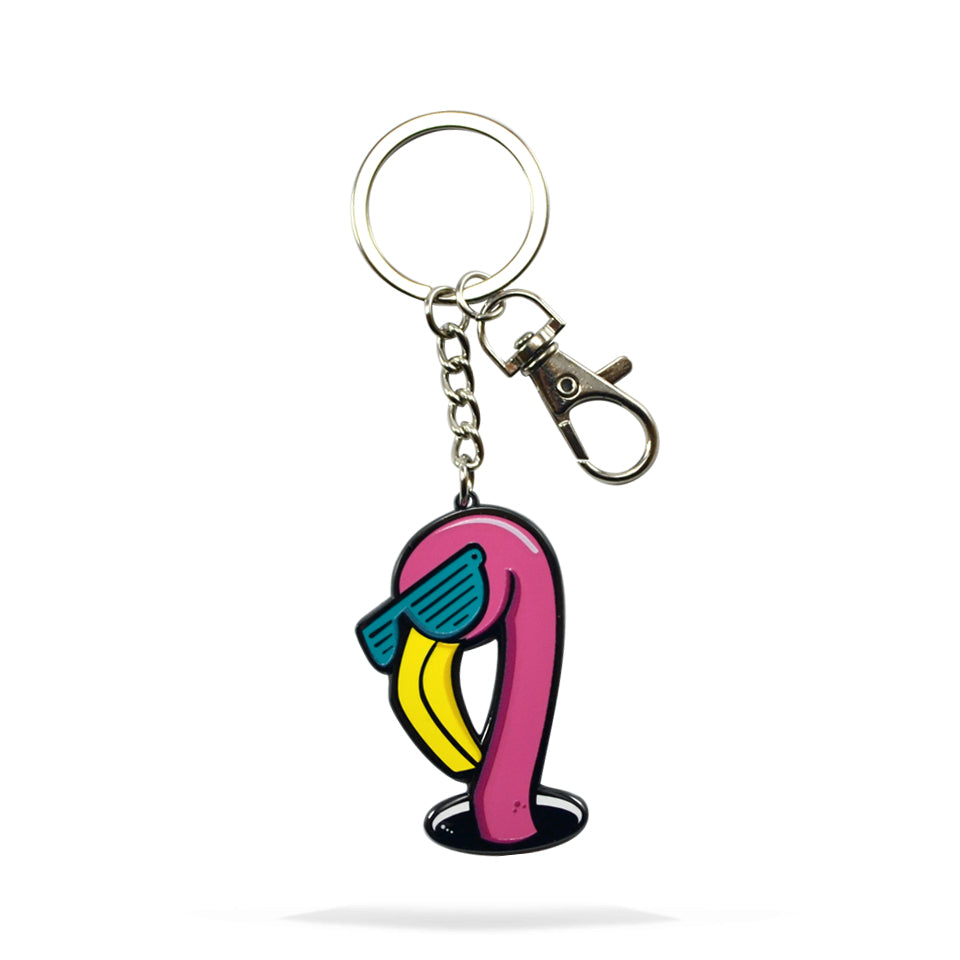 Flamingo Enamel Keychain