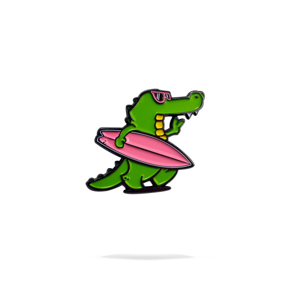 Surf Gator Enamel Pin