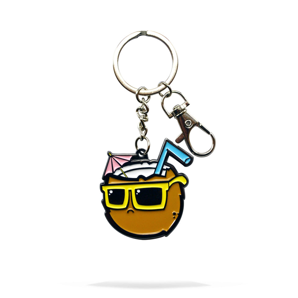 Gnarly Coconut Enamel Keychain – Little Box Guy
