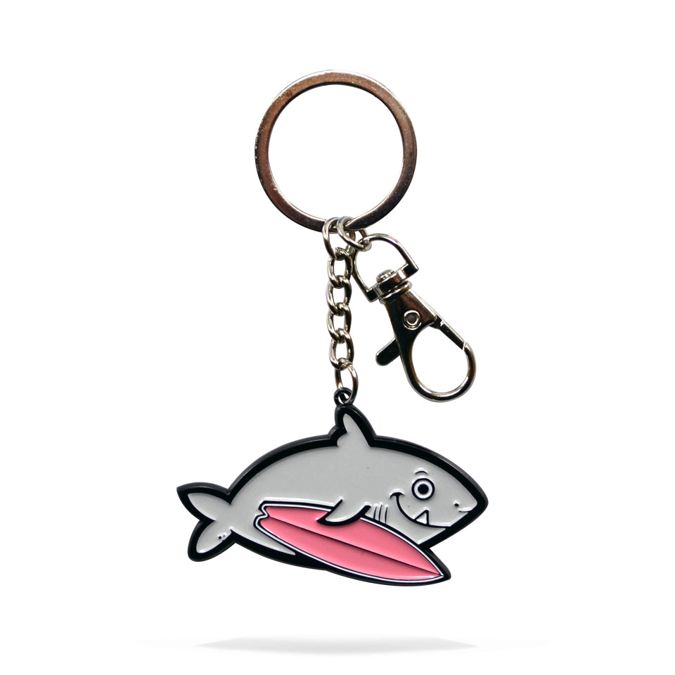 Surf Shark Enamel Keychain
