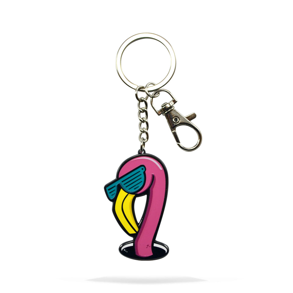 Flamingo Enamel Keychain